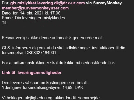 eksempel på mail phishing